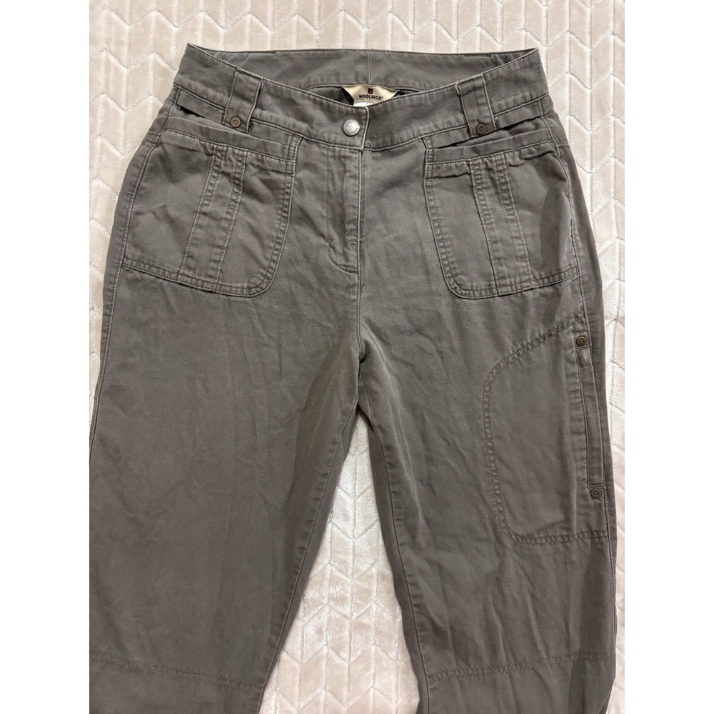 WOOLRICH Cargo Pants Womens 4 Brown Cotton Gorpcore Utility Straight Hiking